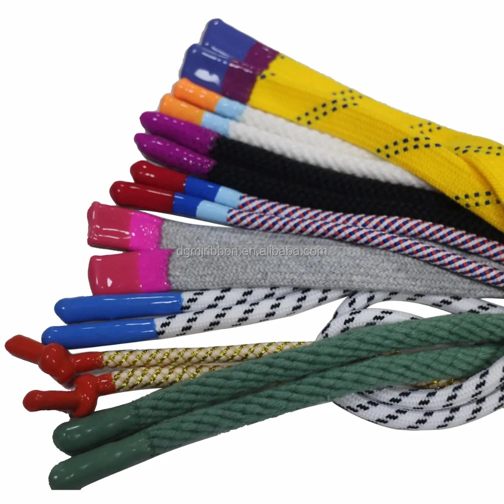 Custom hoodie drawstring flat strings with silicone tips