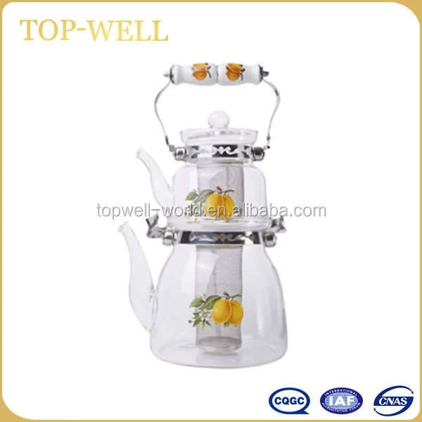Steam jacketed kettle turkish double tea kettle SET 0.6+1.8L