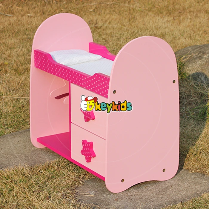 wholesale baby lovely wooden 18 inch doll bunk bed miniature pink wooden 18 inch doll bunk bed with storage W06B025