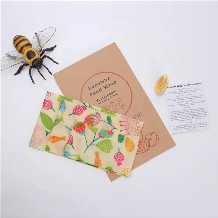 
2021 Hot Selling Cute Cartoon Reusable lovely pattern Beeswax Food Wrap No Pollution Beeswax Food Wrap 