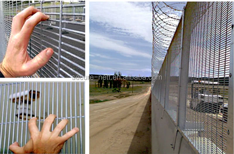 hot sale galvanized anti climb 358 security fencing powder coated with barbed wire