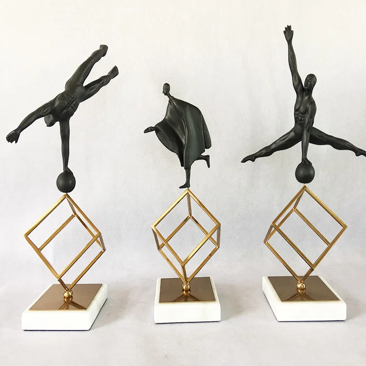 Скандинавская Простая Современная полимерная декоративная мраморная поделка настольная гимнастическая фигурка украшение