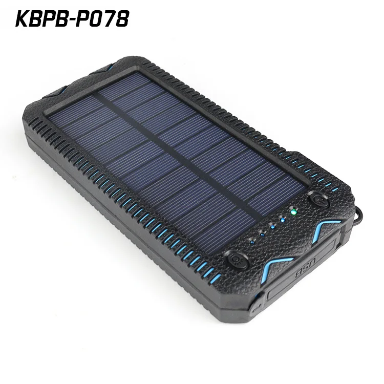 E cigarette lighter mobile charger waterproof solar power bank 20000mAh