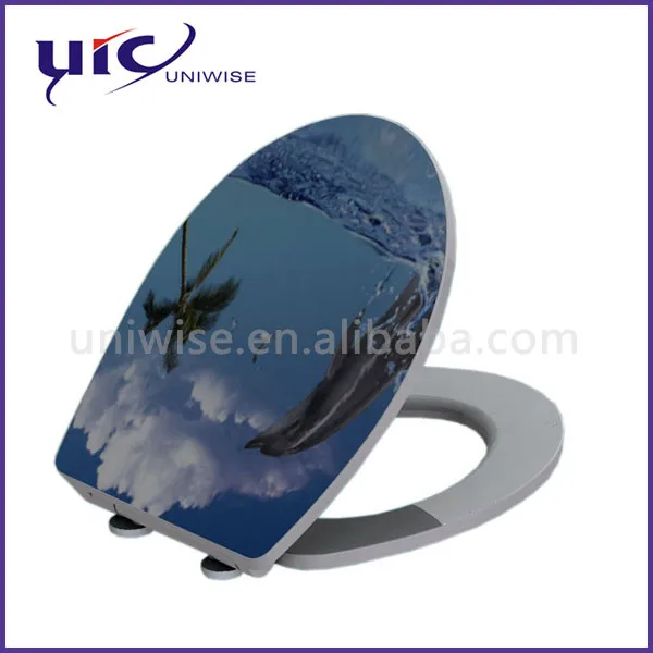 Fashion Design Urea Acrylic Toilet Seat With Quick Release hinge toilet seat with pattern