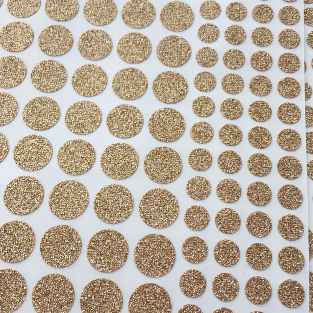 Custom Decorative Dot Sticker shimmering Gold Glitter Sparkly Circles can be used  as Envelope Seals or Dots Label Sticker