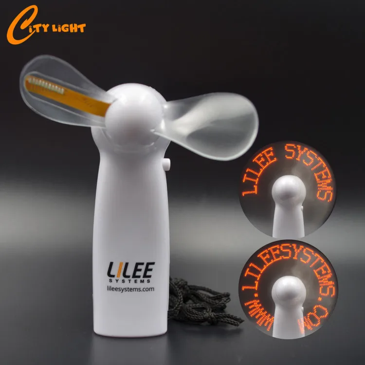 Wholesale supplier colorful mini handheld programmable LED message fan