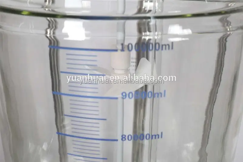 Two layer double glass lined chemical reactor with condenser