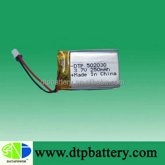 SHENZHEN factory 3.7v 250mah mp3 player battery