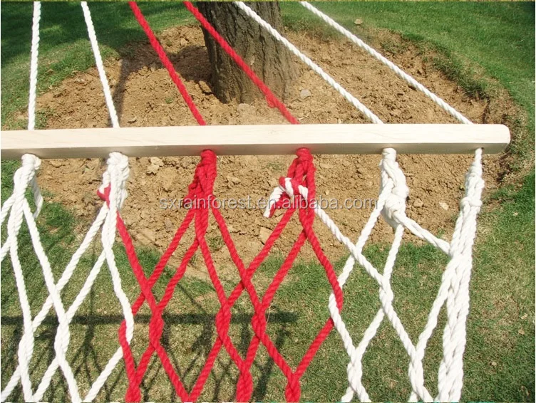 Mesh Hammock Cotton Rope Hammock for Yard Camping Travel