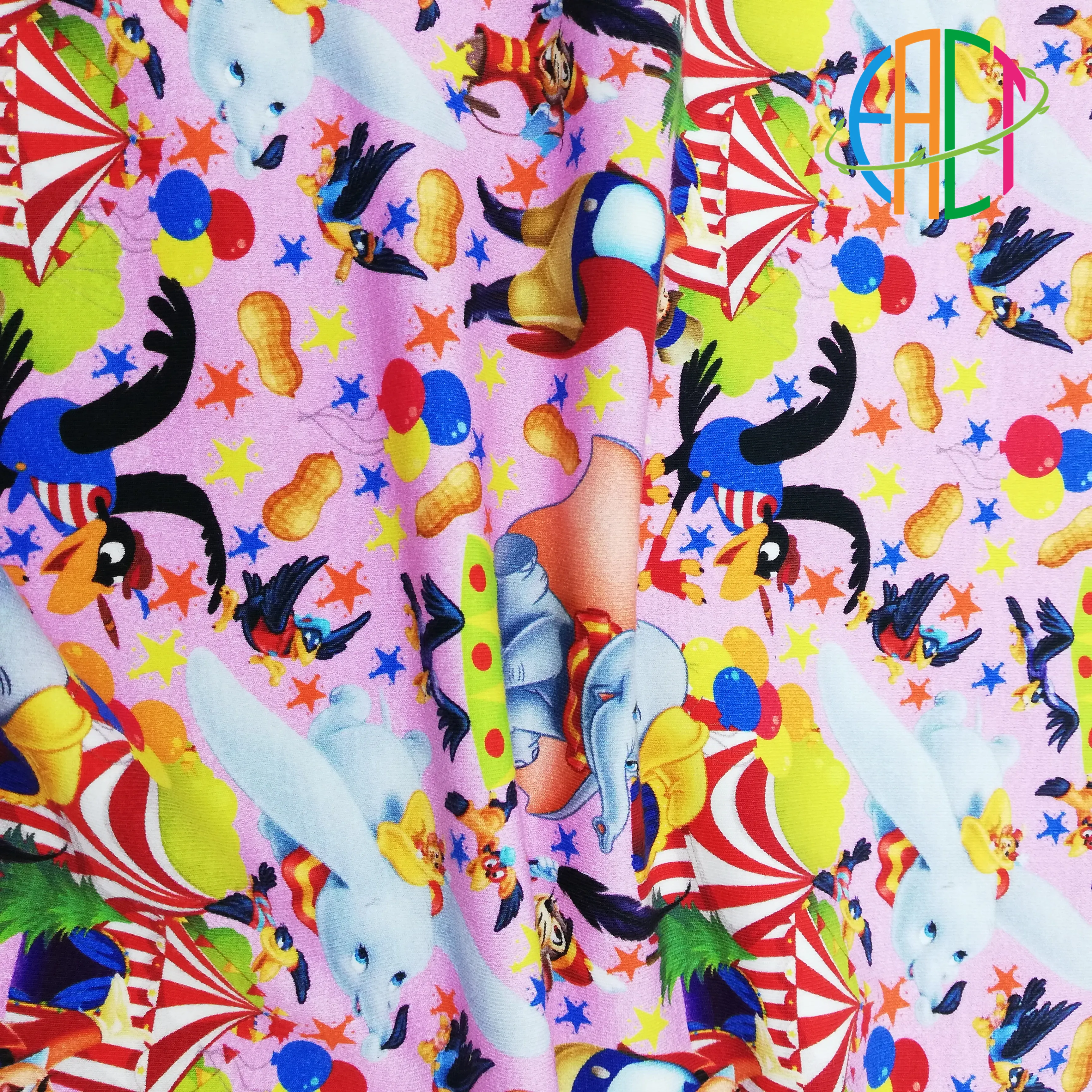 High Quality 260 GSM 95% Cotton 5% Spandex Digital Printed Cotton Spandex Fabric For Baby