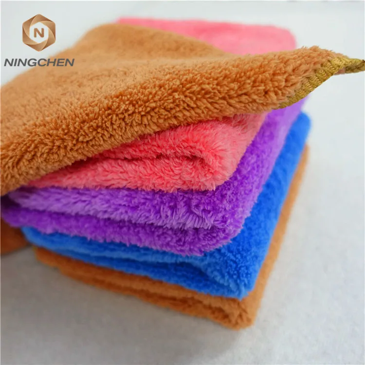 Coral fleece fabric, wholesale fleece fabric 80% cotton 20% polyester Wholesale Coral Velvet Face Microfiber towel with gift box