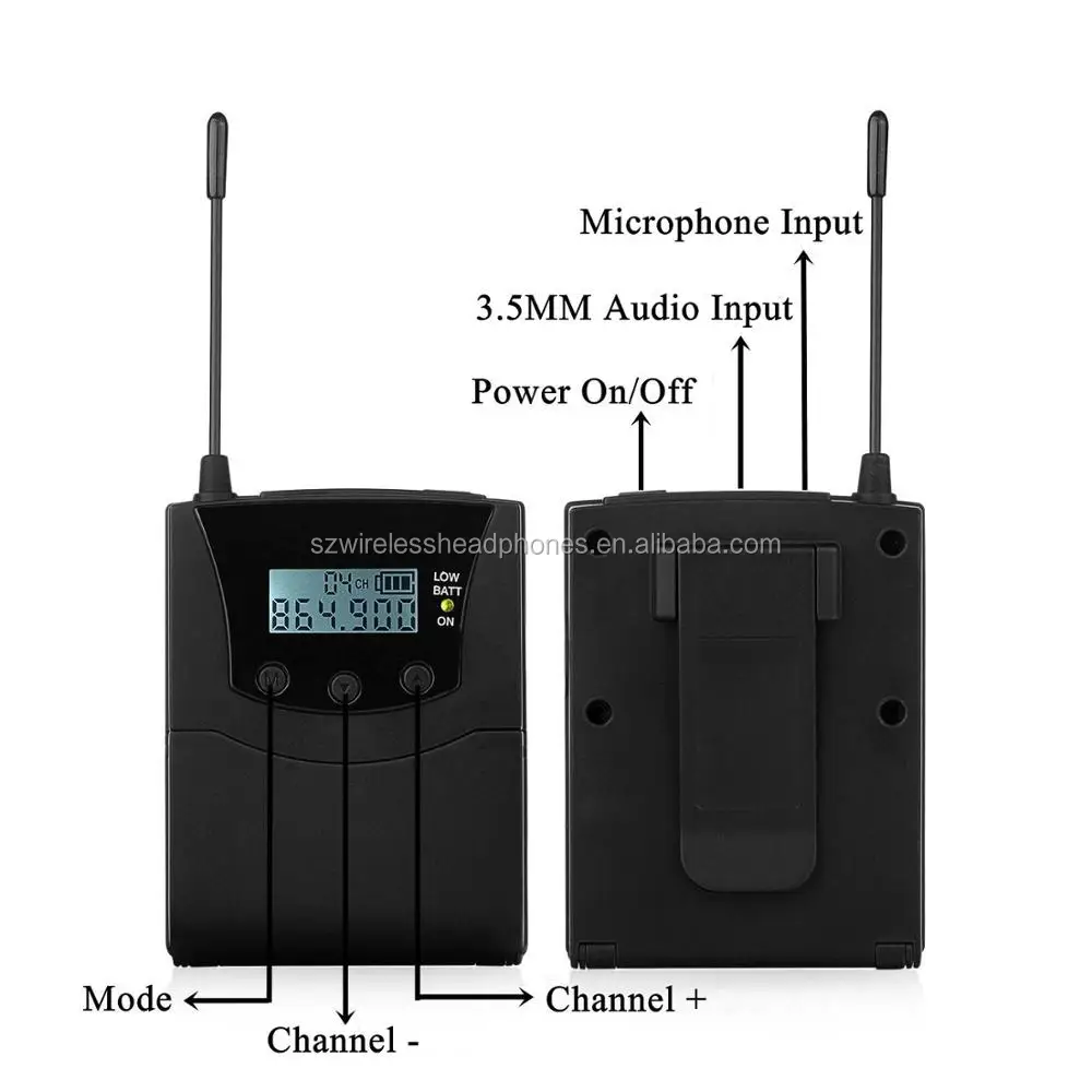 Lightweight Stereo Belt Pack Tour Guide System RF Transmitter & Receiver 600 Series For Fitness Conference