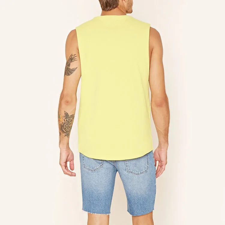 
Hot selling summer style mens simple sleeveless sports custom tee shirts 
