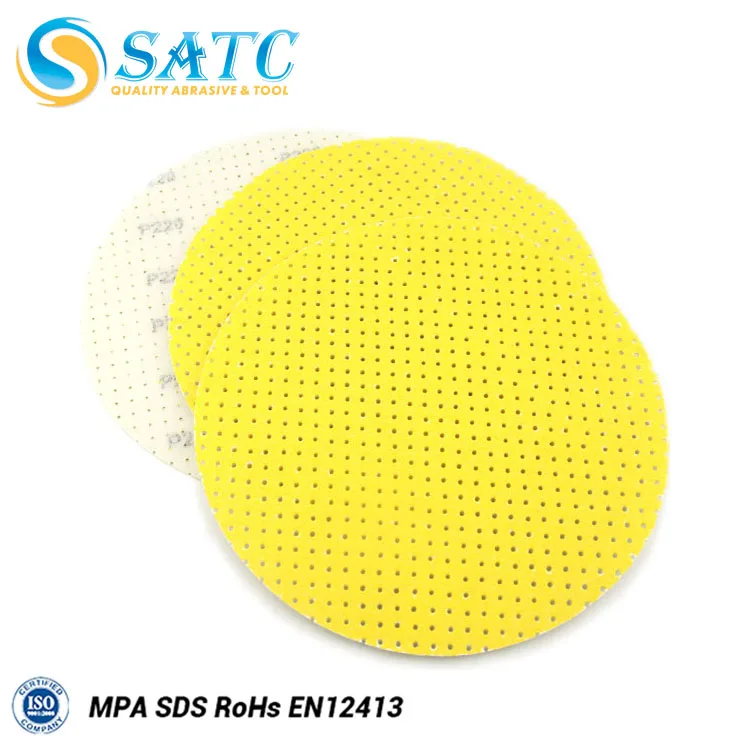 Yellow Abrasive 225mm Drywall Sanding Disc Sanding Paper Aluminum Oxide Drywall Sanding, Paint Removal 100PCS/CTN 25g/piece Free