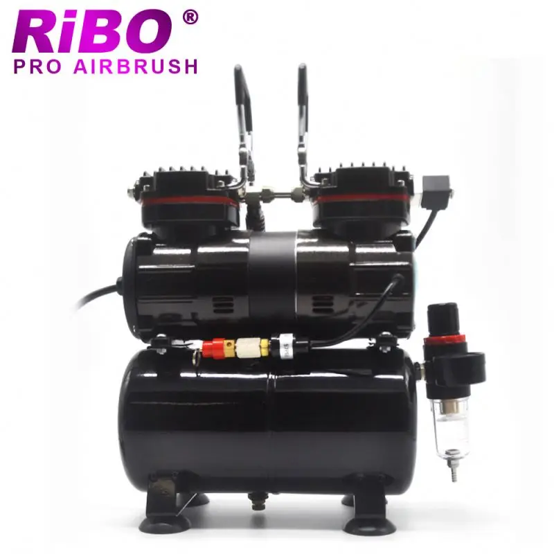 Airbrush system Air Tank Oil-less Design Portable Twin Cylinder Airbrush Compressor kit for walls Themed rooms Airpump Kit