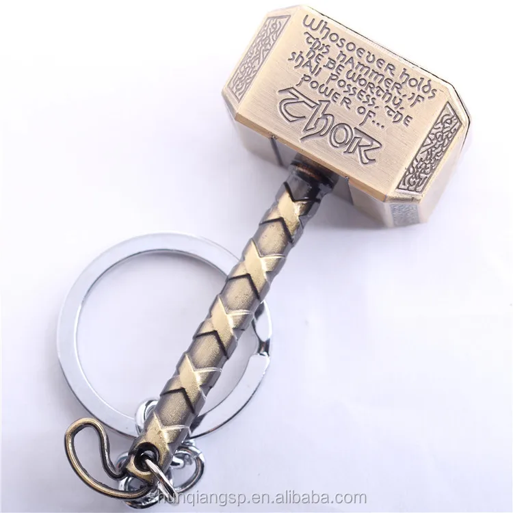 Wholesale Avenger Alliance Pendant Quake Hammer THOR Alloy Pendant Razer Hammer Keychain