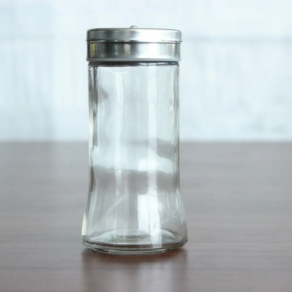 glass spice jar mesh lid 120ml poackage cookie jar with stainless lid