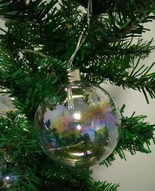 Clear Glass Christmas Tree Ornaments Hanging Heart Shape Christmas for the Led light Ball