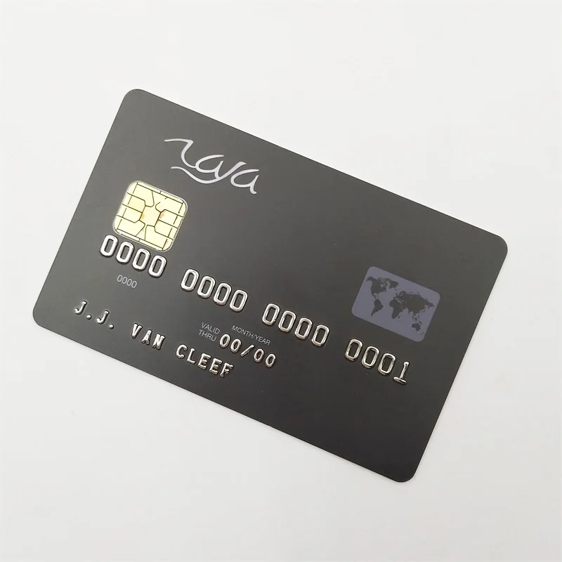 customized printing Plastic PVC Contact Smart chip Card with embossing number