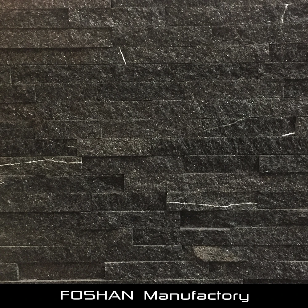 
Hot Selling Chinese Black Quartz Blate Natural Stone Veneer 