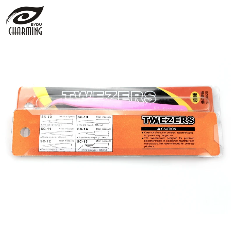 Best stainless pointed eyelash extension tweezers private label slanted grafted eyelash tweezers