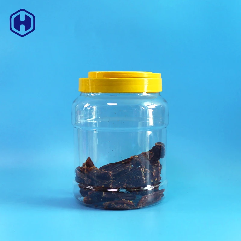 2500ml high capacity big antique handle screw lid flour farina rice fermentation pickle PET plastic bottles jar