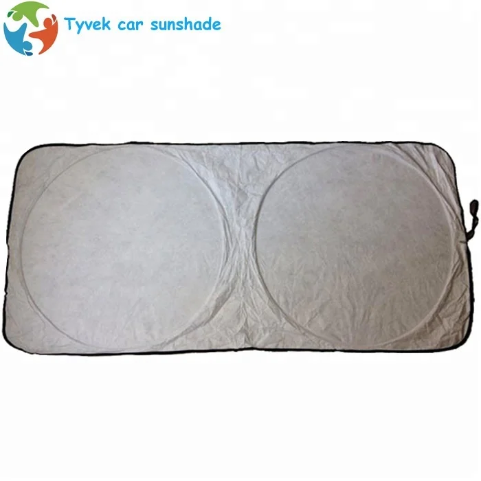 Best quality white car window sun shade tyvek car sunshade with logo printing