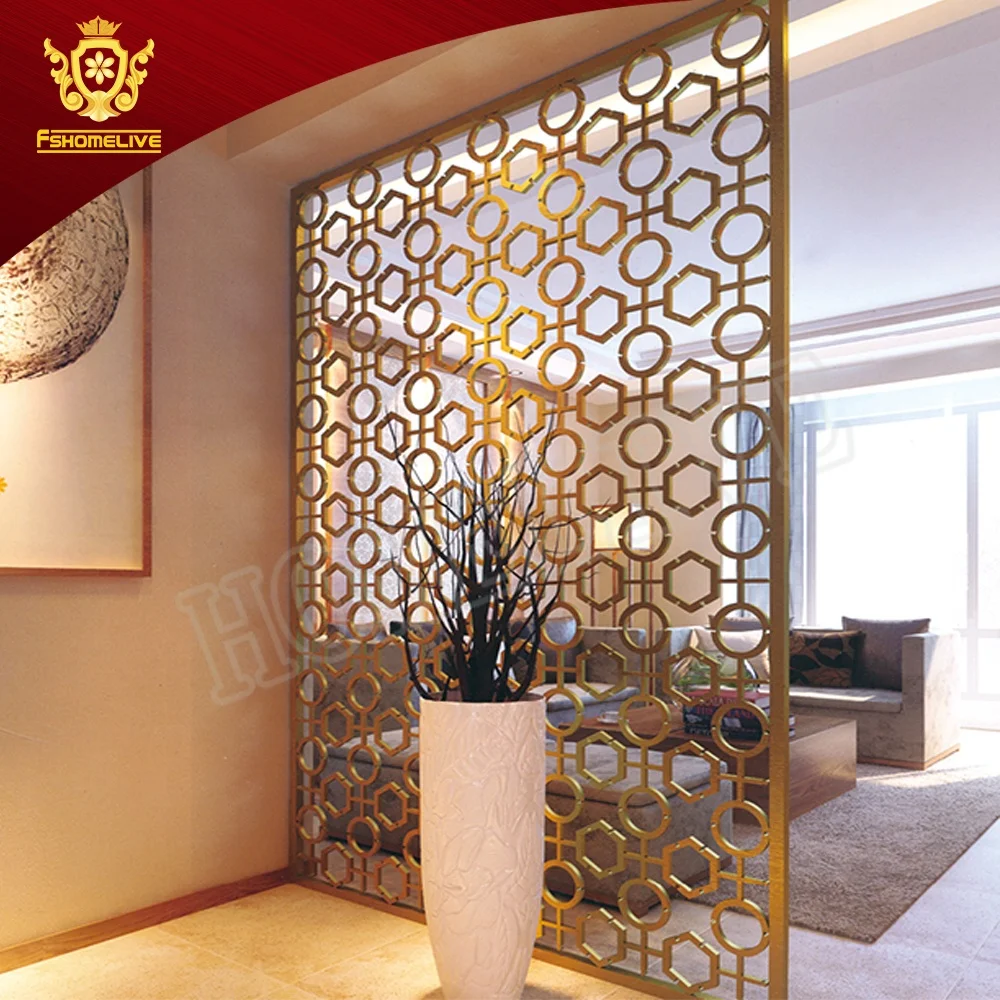 Living Room Decorative Screen Laser Cut Stainless Steel Room Divider