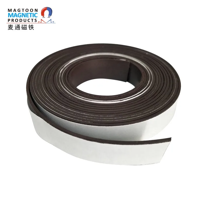 Flexible magnet strip with self adhesive