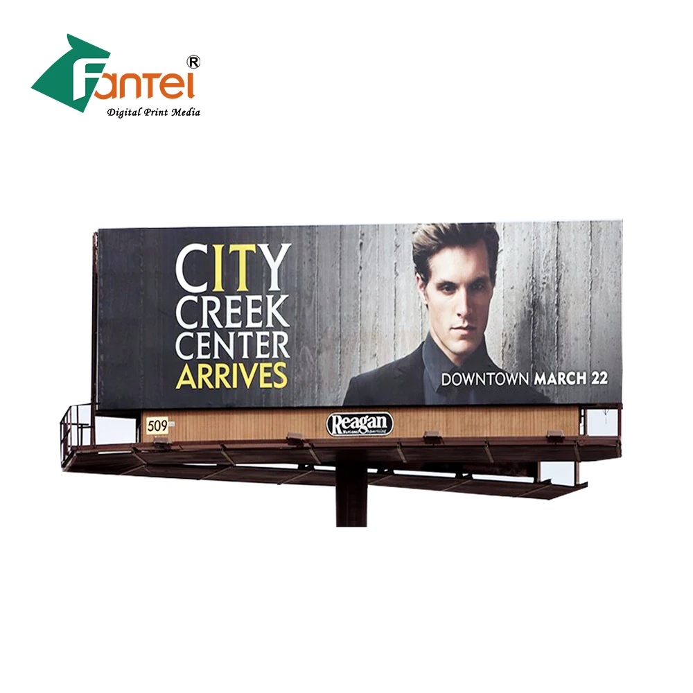 2022  Factory Hot Popular 440gsm (13oz) 300D*500D 18*12 Outdoor Digital Poster Flex Printing Raw Material Flex Banner Materials
