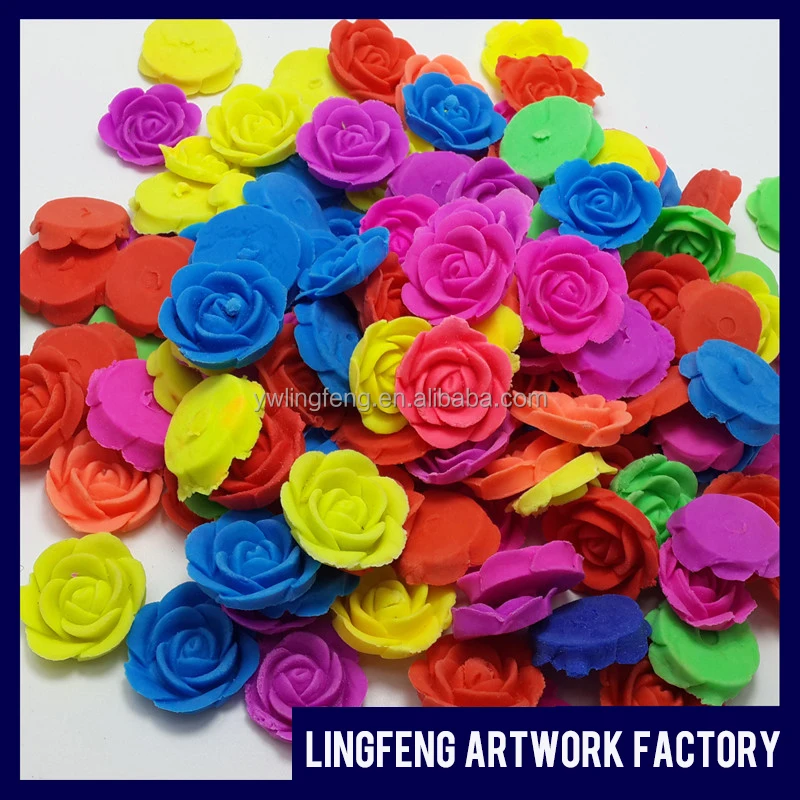 
LF-174-20 linkfun wholesale 3cm*3cm flower shape eva growing flower with water beads magic water toys 