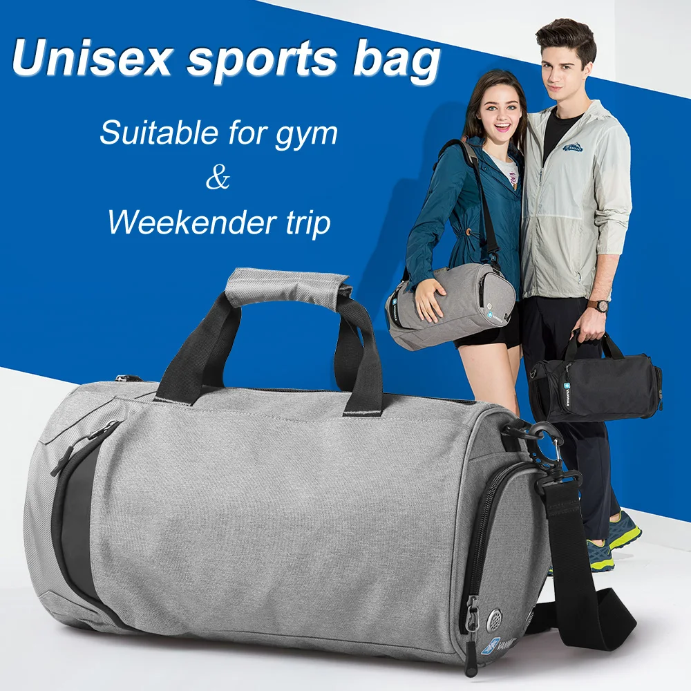 Wholesale custom mens ladies small waterproof washable gym duffle bag with shoe compartment