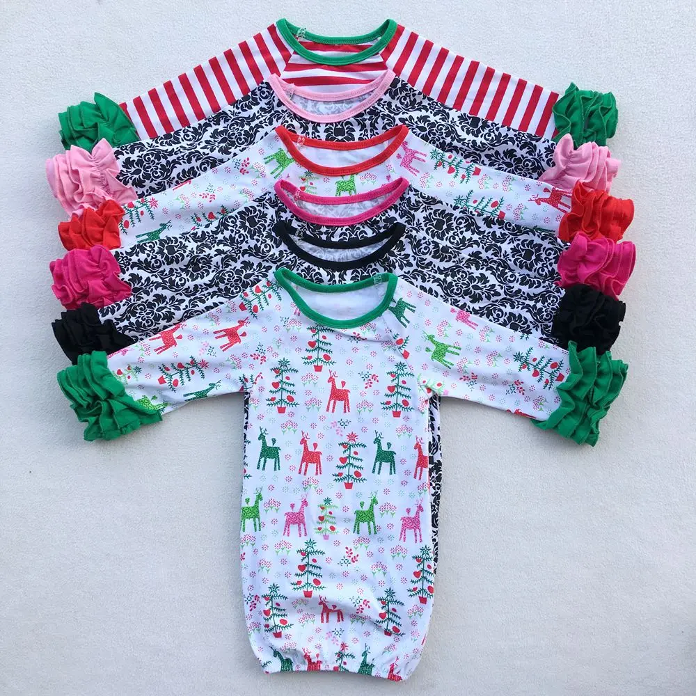 
Infant Clothing Babies Leopard Cotton Ruffle Sleeping Sack Baby Gowns Ruffle Sleeves 