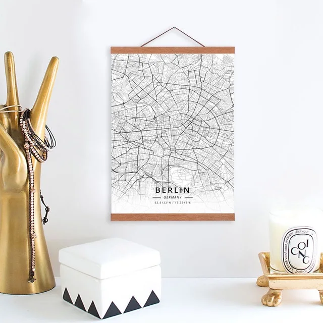 DIY Wooden Poster Hanger Photo Frame Custom Size Magnetic Poster Artwork Canvas Print Hanger