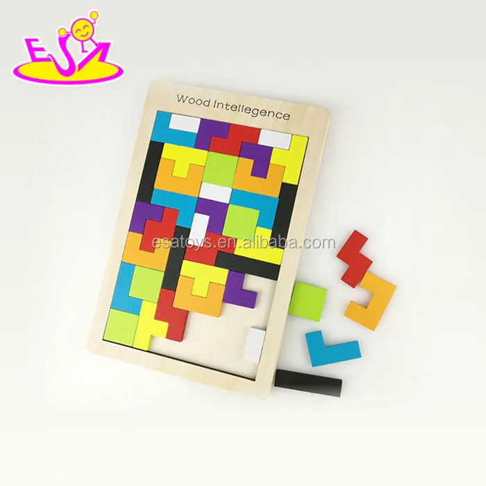 high quality educational toy wooden brain blocks puzzle for children W13A102
