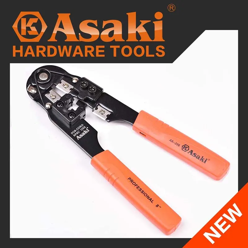Asaki Ratchet Cable Lug Tool Crimping Pliers , Wire Terminal Crimper Types
