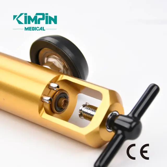 Medline Mini Oxygen Regulator, Latex Free, 0-15 Liters per Minute, 870 CGA Connection, Brass Sleeve