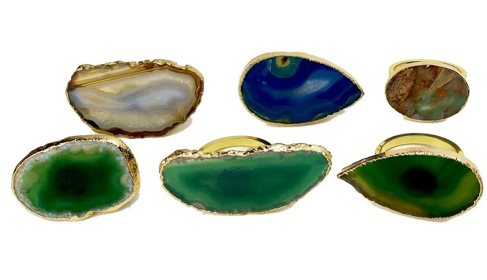 elegant agate napkin rings for table decoration