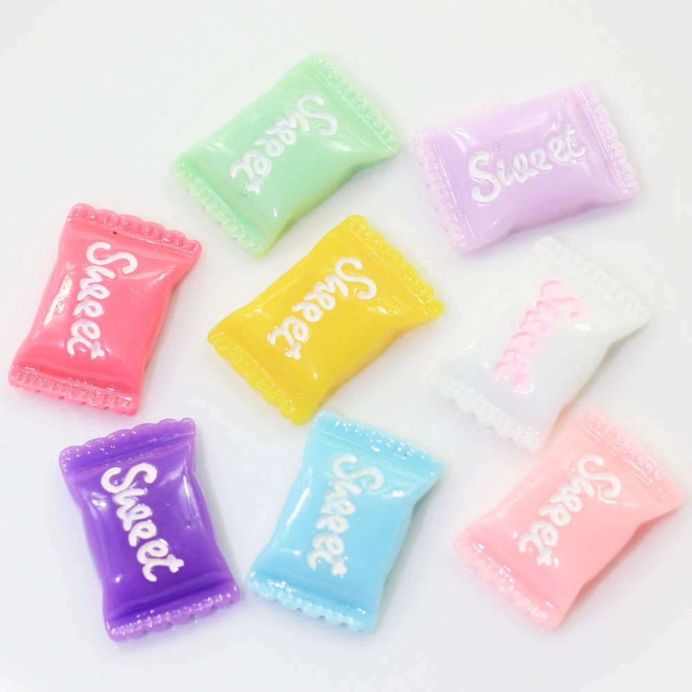 15*23 мм смолы причудливые сладкие обернутые кабошоны красочные Flatback обернутые конфеты