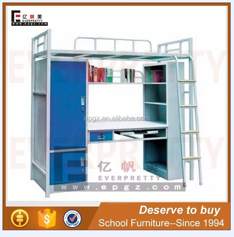 Hot sale bunk bed loft beds with desk for school