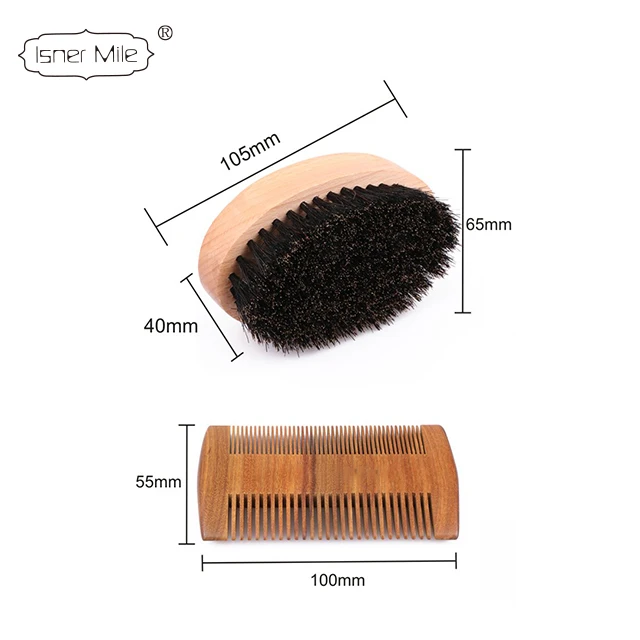 
Private Label or Isner Mile Beard Balm Wax And Wooden Brush Beard Growth Grooming Kit For Beard Sharper 
