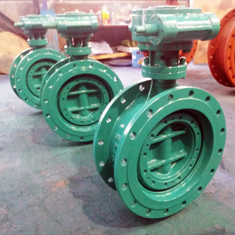 Китайский фланцевый дисковой поворотный затвор с редуктором