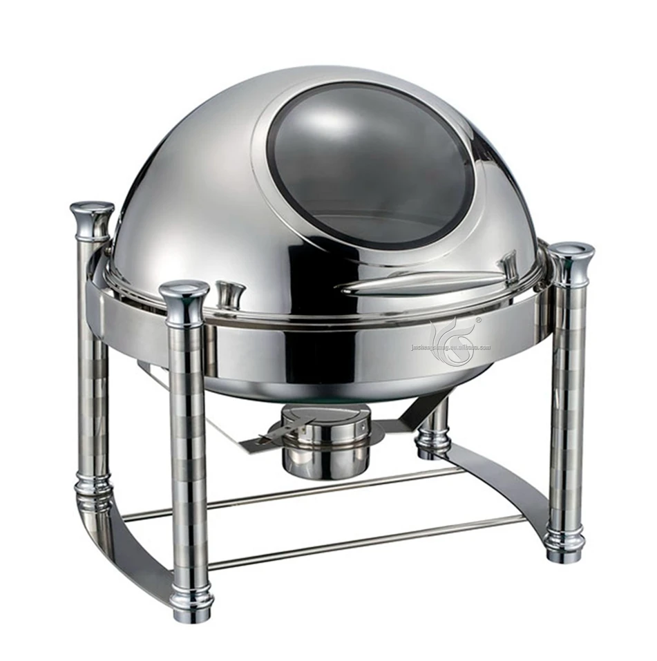 Wholesale single heater stainless steel 201 304 401 standard  cafeteria use round top buffet warmer