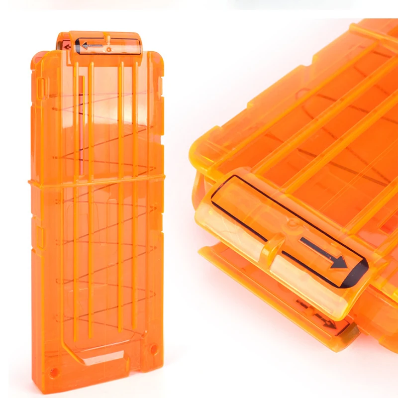 Мягкие зажимы для патронов, зажим для магазина, 12 патронов, картридж для игрушек, прозрачный оранжевый дротик, аксессуары для пистолета EVA, 12 дротиков (HM22B)