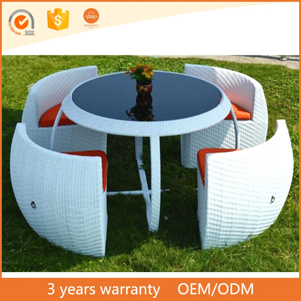 
All weather Turkey restaurant rattan wicker round dining set chair and table cafe furniture set 