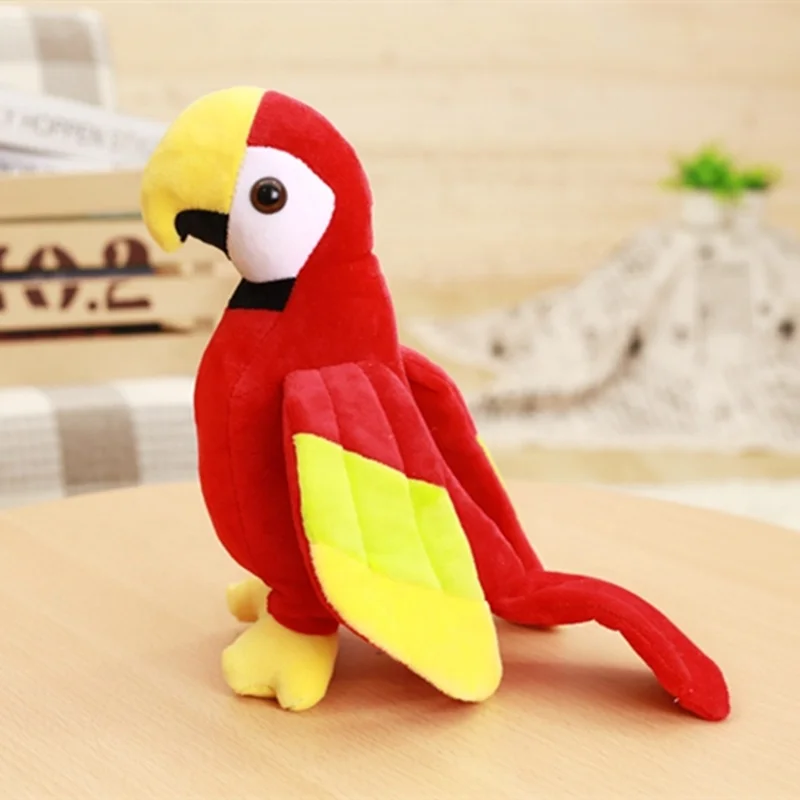 
laughing recordable talking parrot plush toy speaker 