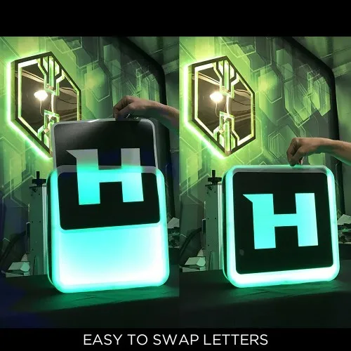 Acrylic VIP LED Interchangeable Letter Box Shields Display for Party Lounge Bar Night Club