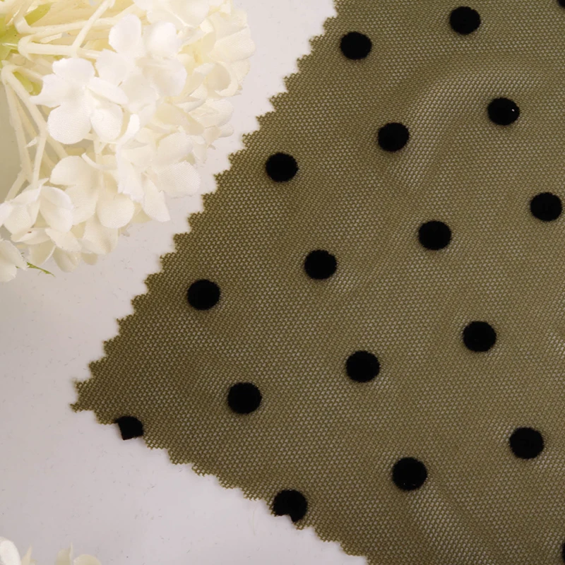 Nylon Span 4 way stretch digital printing tricot flocked mesh fabric for clothing textile custom elastic fashion ripstop tule