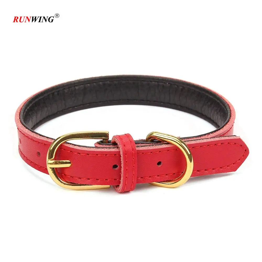 Custom Color Fashion Comfortable Leather Dog Collar with Rose Gold Buckle