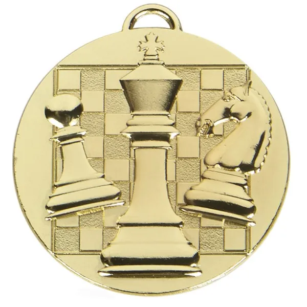 bulk custom gold silver brass zinc alloy metal blank casting chess award medal with ribbon